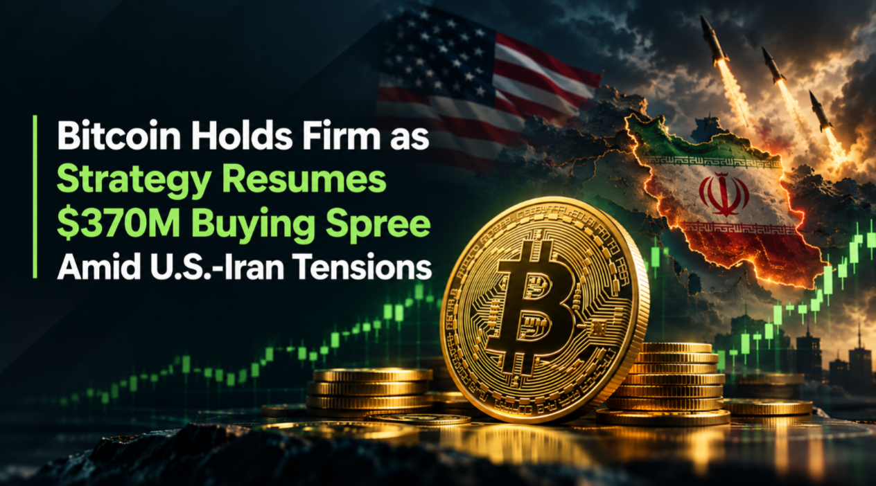 Bitcoin Holds Firm as Strategy Resumes $370M Buying Spree Amid U.S.-Iran Tensions