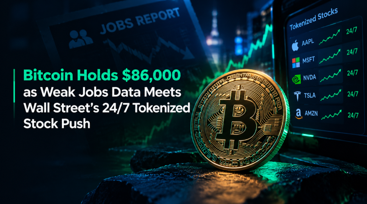 Bitcoin Holds $86,000 as Weak Jobs Data Meets Wall Street's 24/7 Tokenized Stock Push