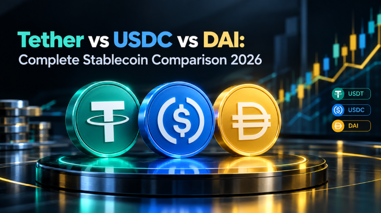 Tether vs USDC vs DAI: Complete Stablecoin Comparison 2026