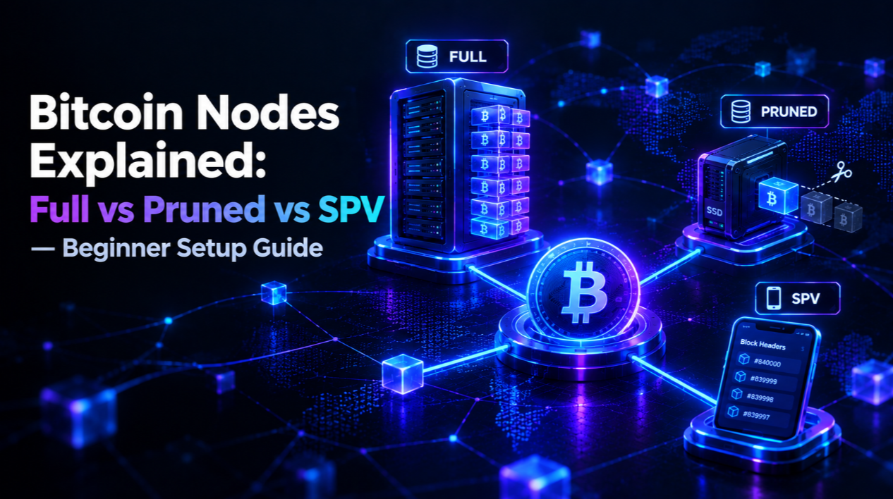Bitcoin Nodes Explained: Full vs Pruned vs SPV — Beginner Setup Guide