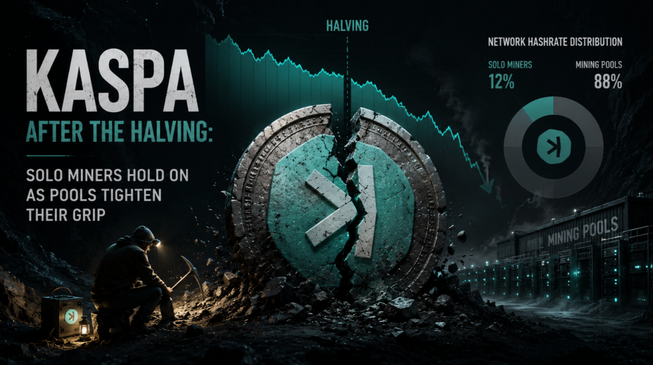 Kaspa After the Halving: Solo Miners Hold On as Pools Tighten Their Grip