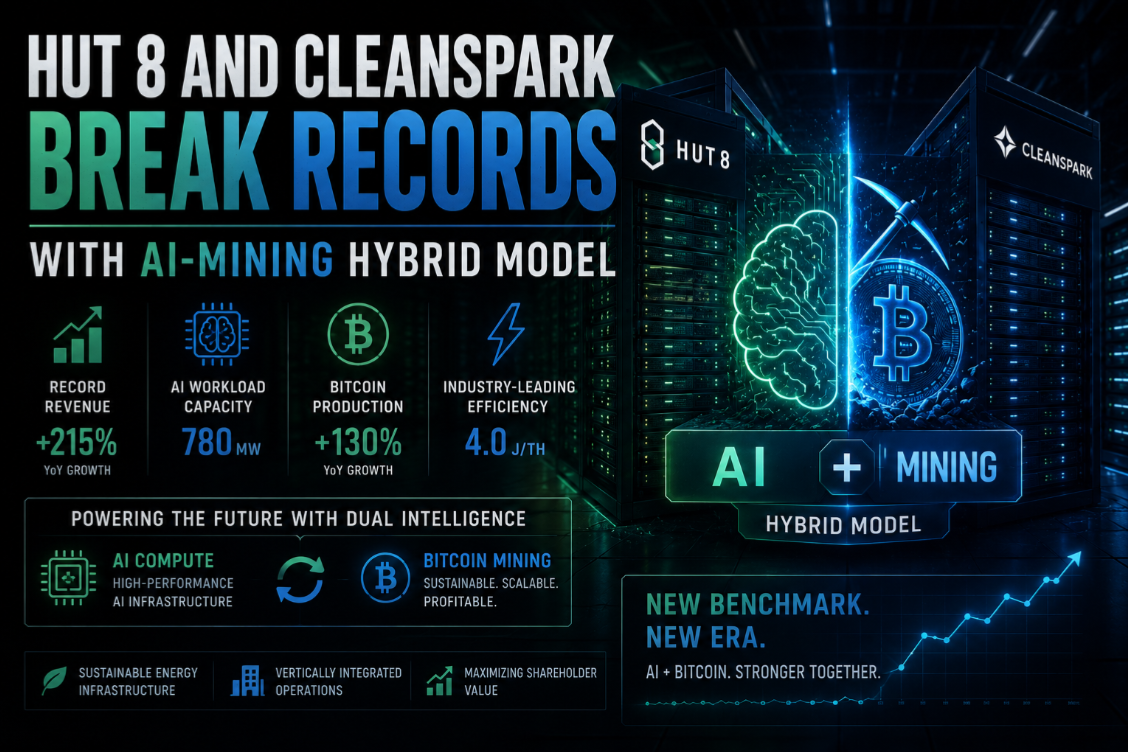 Hut 8 and CleanSpark Break Records With AI-Mining Hybrid Model