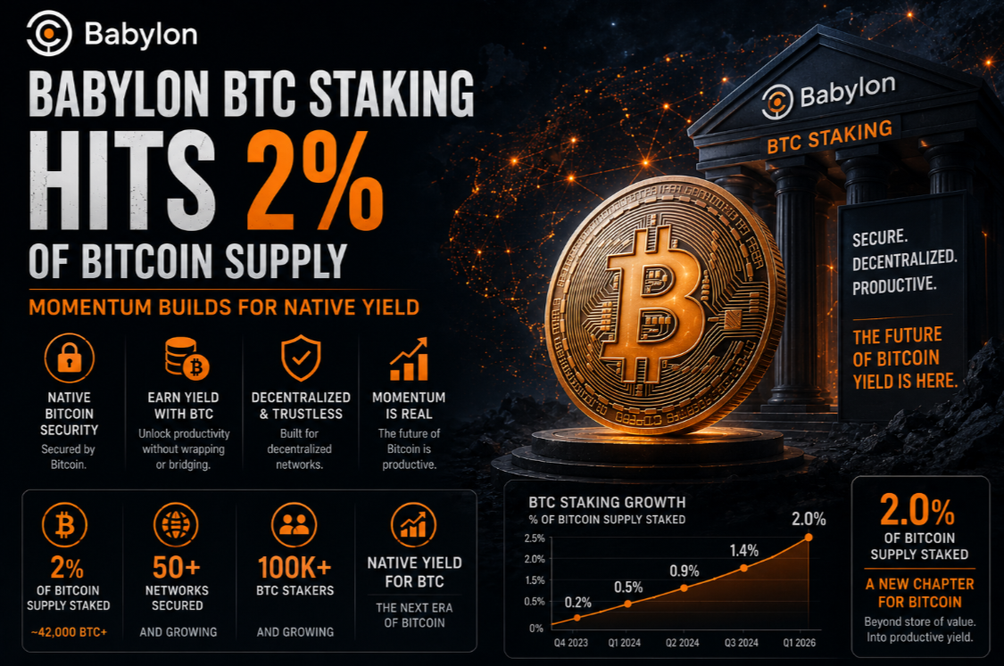 Babylon BTC Staking Hits 2% of Bitcoin Supply — Momentum Builds for Native Yield