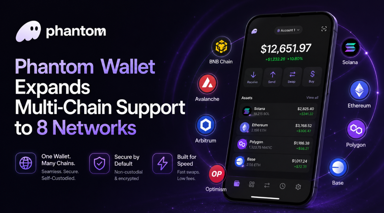 Phantom Wallet Expands Multi-Chain Support to 8 Networks