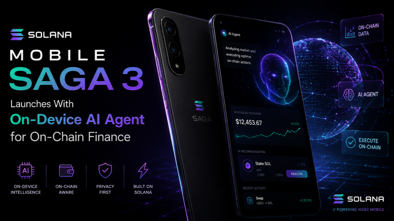 Solana Mobile Saga 3 Launches With On-Device AI Agent for On-Chain Finance