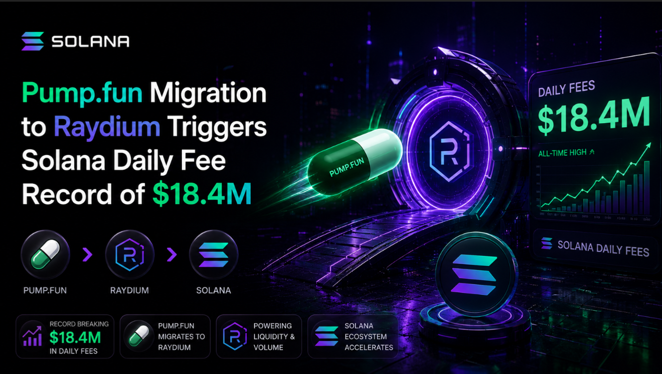Pump.fun Migration to Raydium Triggers Solana Daily Fee Record of $18.4M