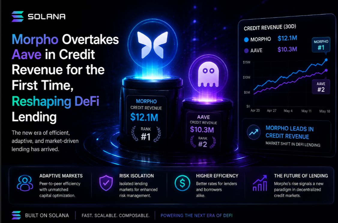Morpho Overtakes Aave in Credit Revenue for the First Time, Reshaping DeFi Lending