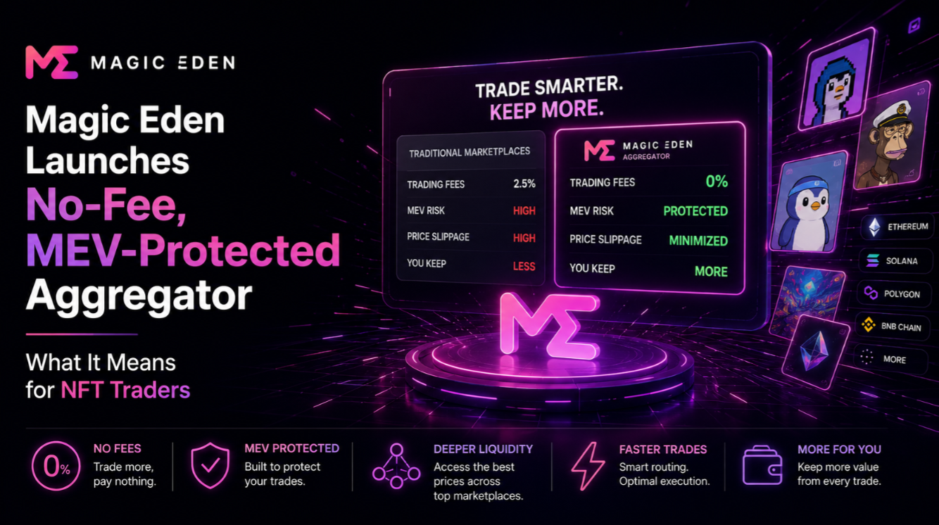 Magic Eden Launches No-Fee, MEV-Protected Aggregator — What It Means for NFT Traders