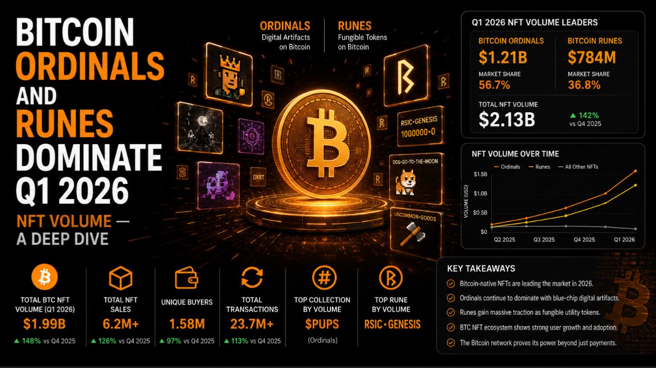 Bitcoin Ordinals and Runes Dominate Q1 2026 NFT Volume — A Deep Dive