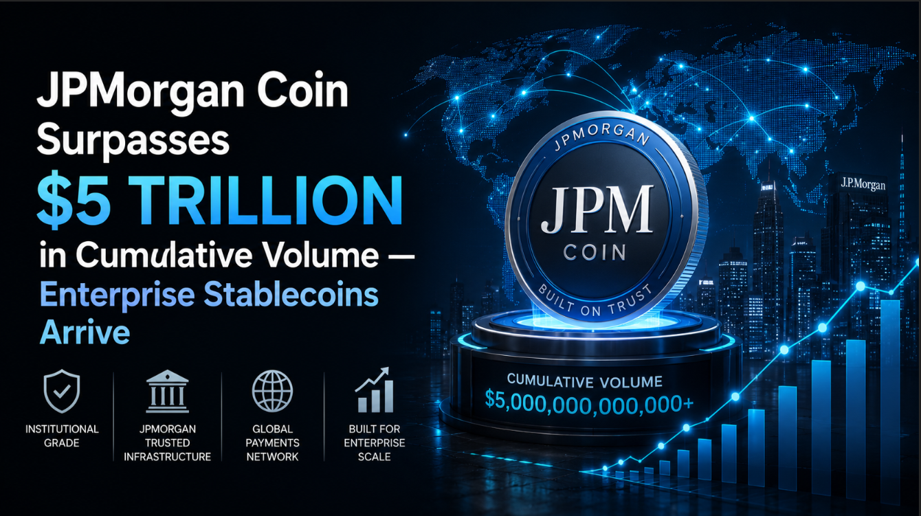 JPMorgan Coin Surpasses $5 Trillion in Cumulative Volume — Enterprise Stablecoins Arrive