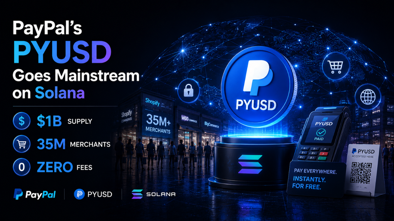 PayPal's PYUSD Goes Mainstream on Solana: $1B Supply, 35M Merchants, Zero Fees