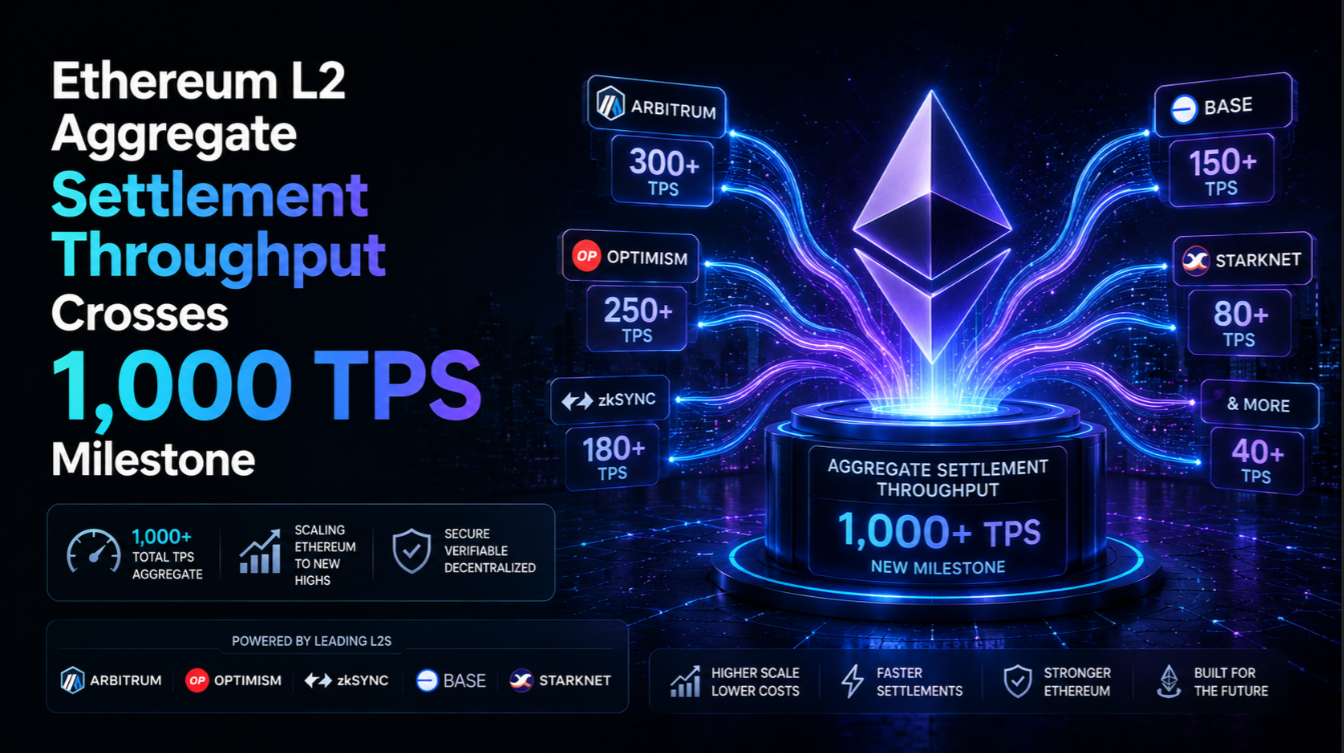 Ethereum L2 Aggregate Settlement Throughput Crosses 1,000 TPS Milestone
