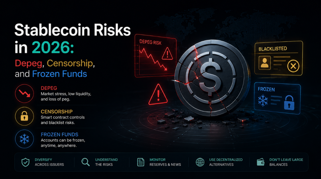Stablecoin Risks in 2026: Depeg, Censorship, and Frozen Funds
