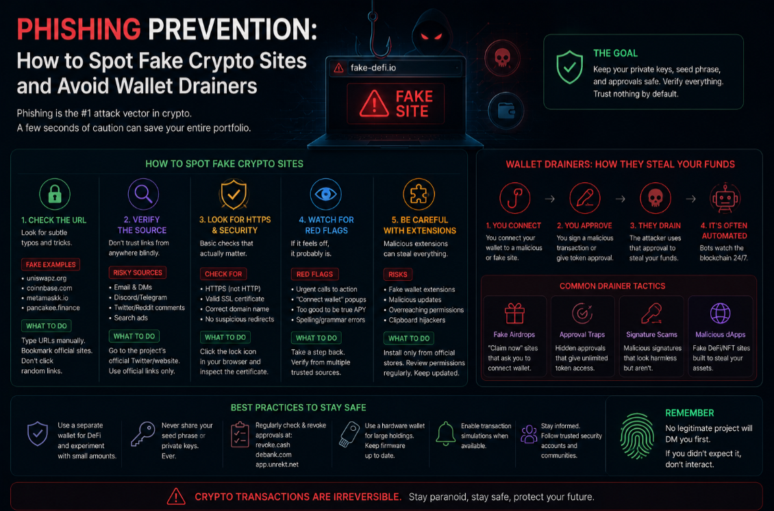 Phishing Prevention: How to Spot Fake Crypto Sites and Avoid Wallet Drainers