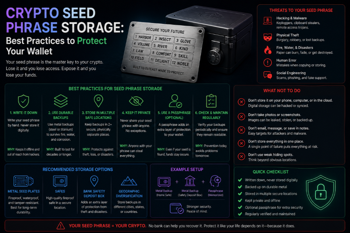 Crypto Seed Phrase Storage: Best Practices to Protect Your Wallet