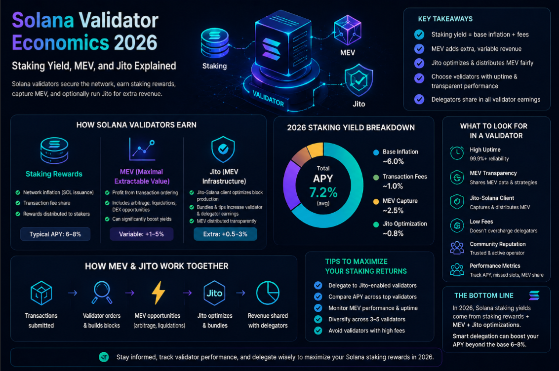 Solana Validator Economics 2026: Staking Yield, MEV, and Jito Explained