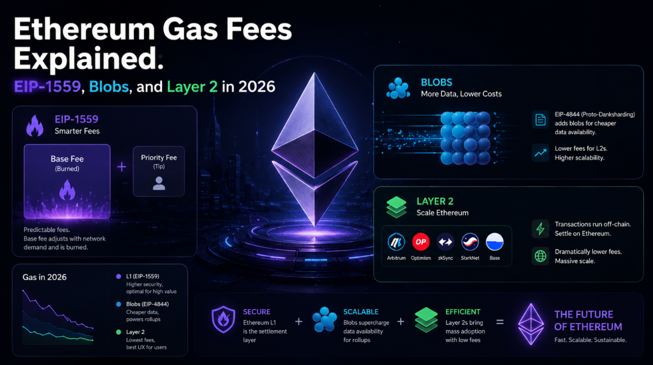 Ethereum Gas Fees Explained: EIP-1559, Blobs, and Layer 2 in 2026