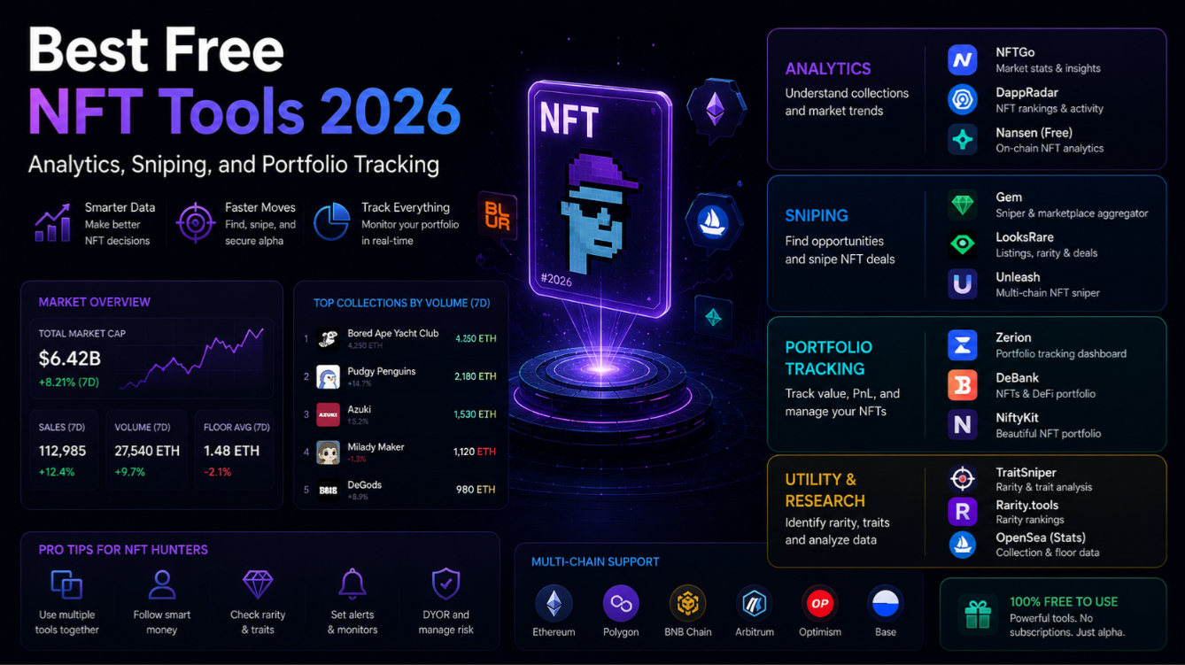 Best Free NFT Tools 2026: Analytics, Sniping, and Portfolio Tracking