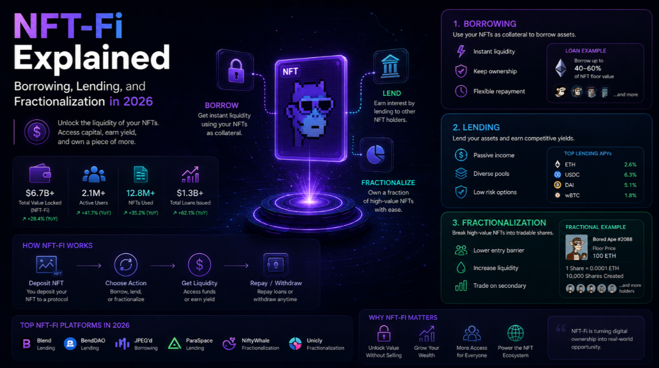 NFT-Fi Explained: Borrowing, Lending, and Fractionalization in 2026