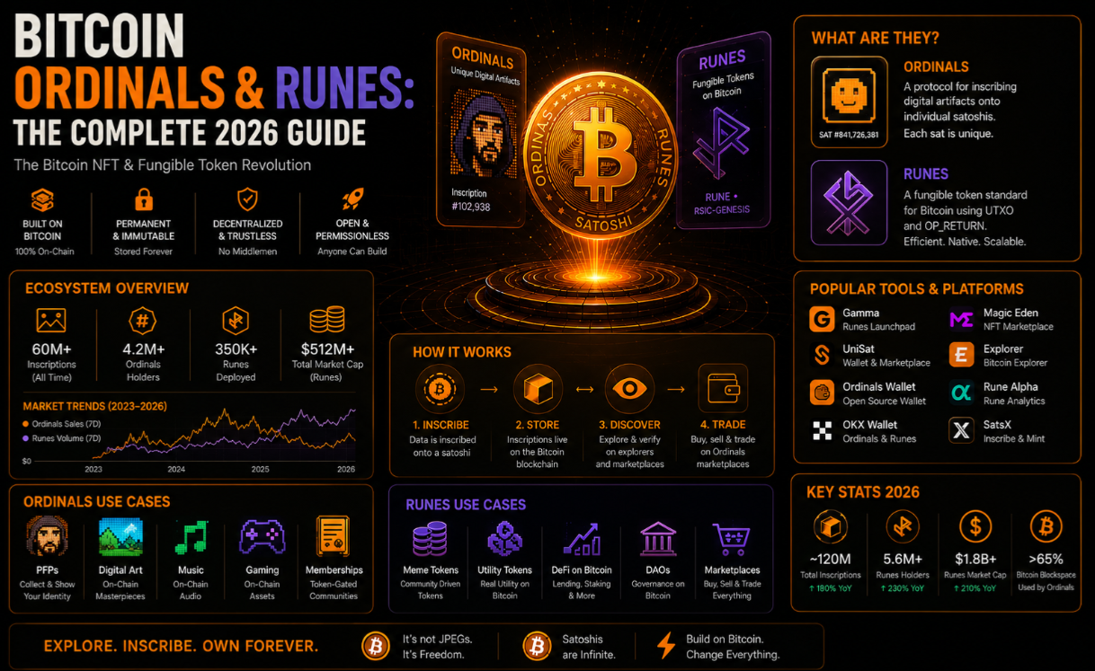 Bitcoin Ordinals and Runes: The Complete 2026 Guide