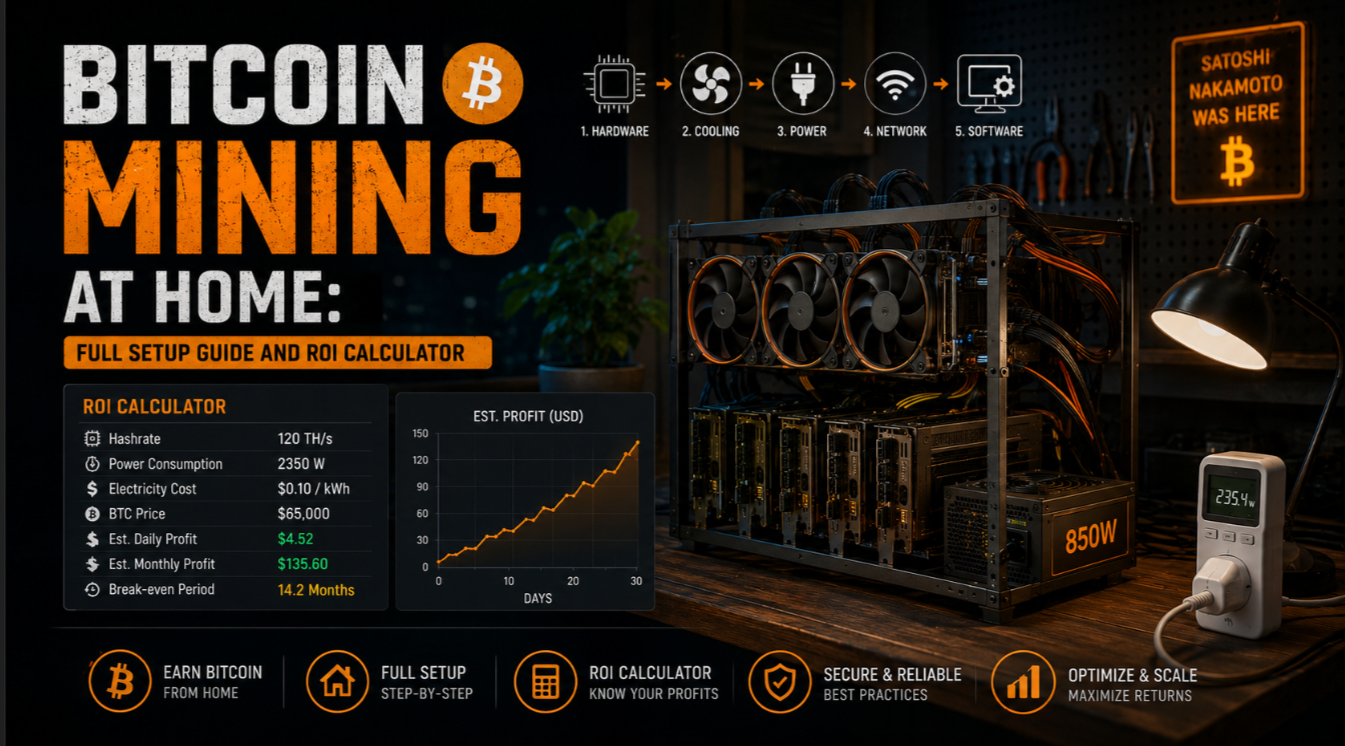 Bitcoin Mining at Home: Full Setup Guide and ROI Calculator