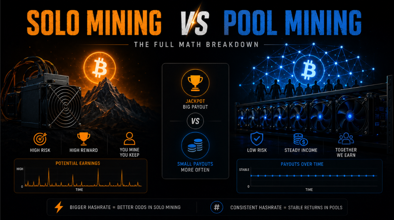 Solo Mining vs Pool Mining: The Full Math Breakdown