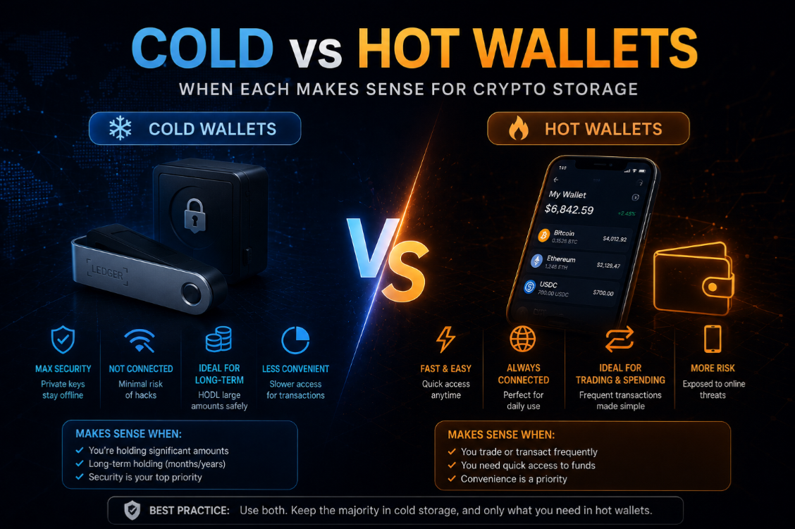 Cold vs Hot Wallets: When Each Makes Sense for Crypto Storage