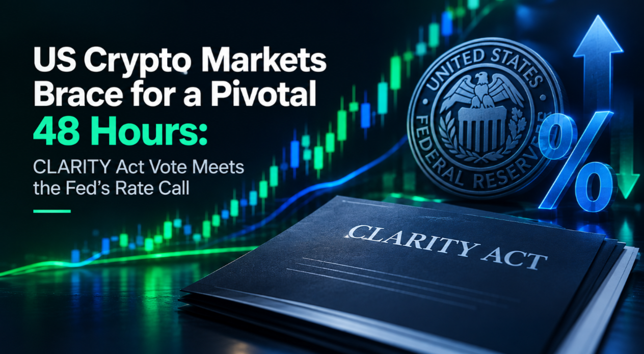 US Crypto Markets Brace for a Pivotal 48 Hours: CLARITY Act Vote Meets the Fed's Rate Call