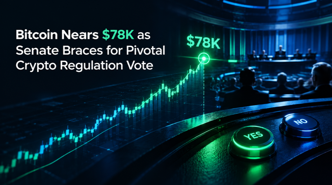 Bitcoin Nears $78K as Senate Braces for Pivotal Crypto Regulation Vote