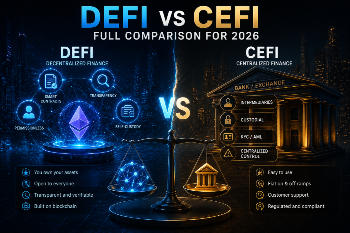 DeFi vs CeFi: Full Comparison for 2026