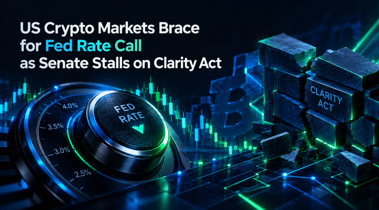 US Crypto Markets Brace for Fed Rate Call as Senate Stalls on Clarity Act