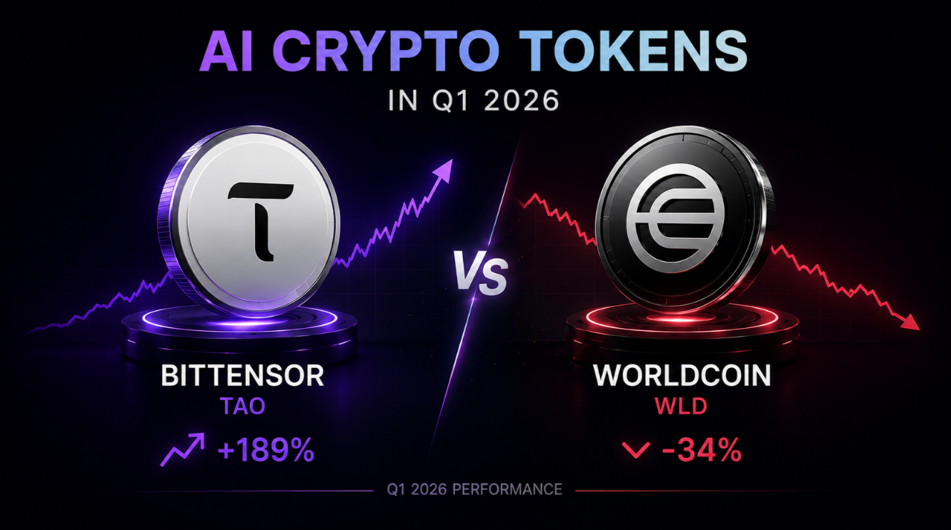 AI Crypto Tokens in Q1 2026: Bittensor Leads, Worldcoin Slows