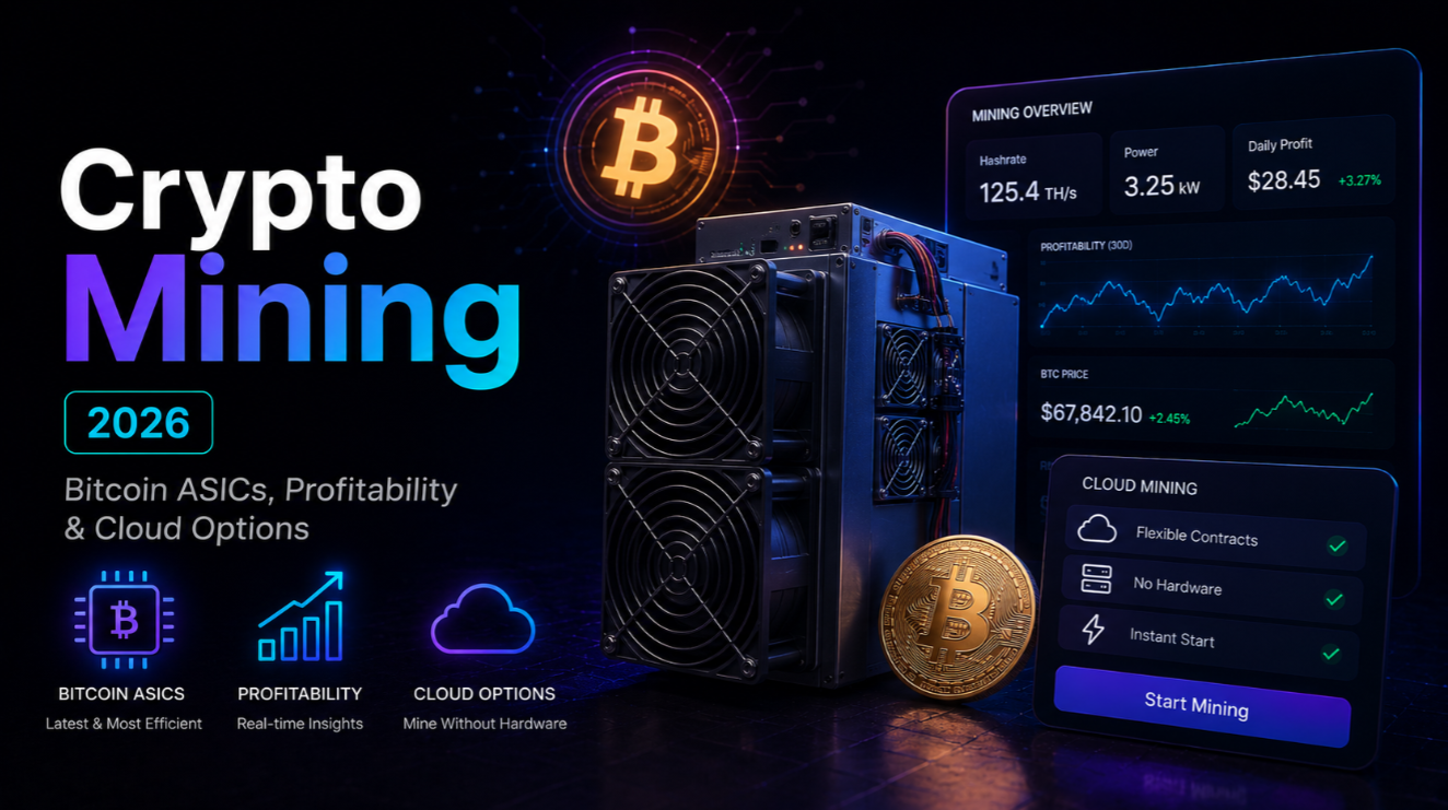 Crypto Mining 2026: Bitcoin ASICs, Profitability & Cloud Options