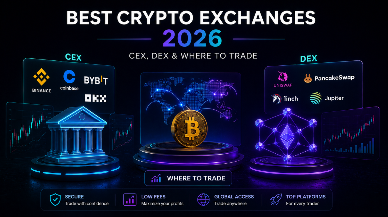 Best Crypto Exchanges 2026: CEX, DEX & Where to Trade