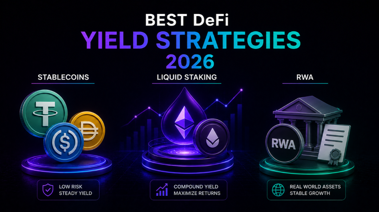 Best DeFi Yield Strategies 2026: Stablecoins, Liquid Staking, RWA
