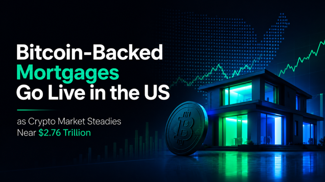 Bitcoin-Backed Mortgages Go Live in the US as Crypto Market Steadies Near $2.76 Trillion