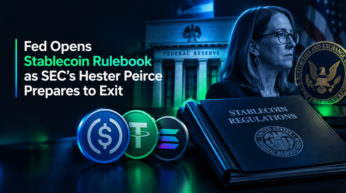 Fed Opens Stablecoin Rulebook as SEC's Hester Peirce Prepares to Exit
